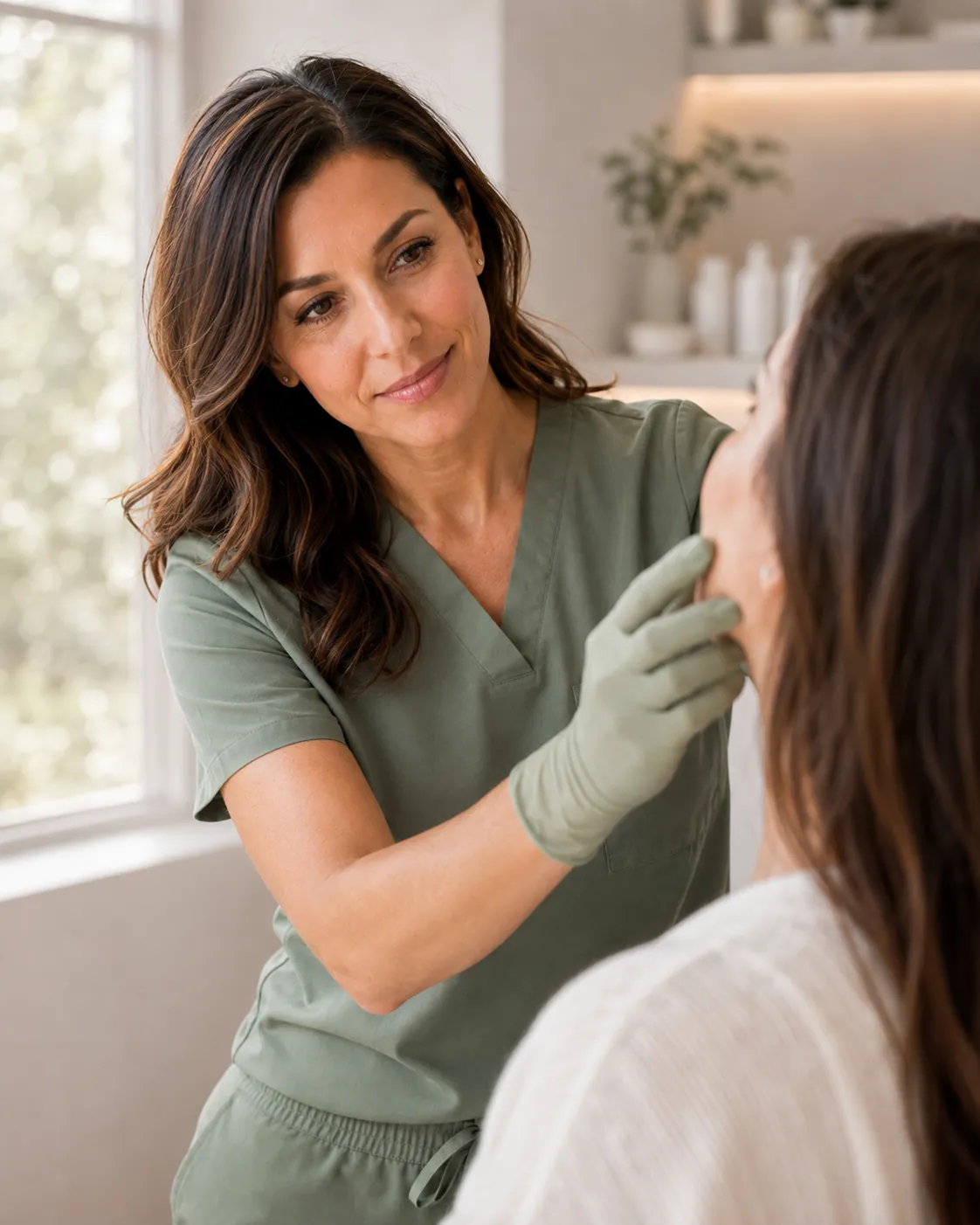 Dr. Vivienne Ashby examining a patient during a consultation